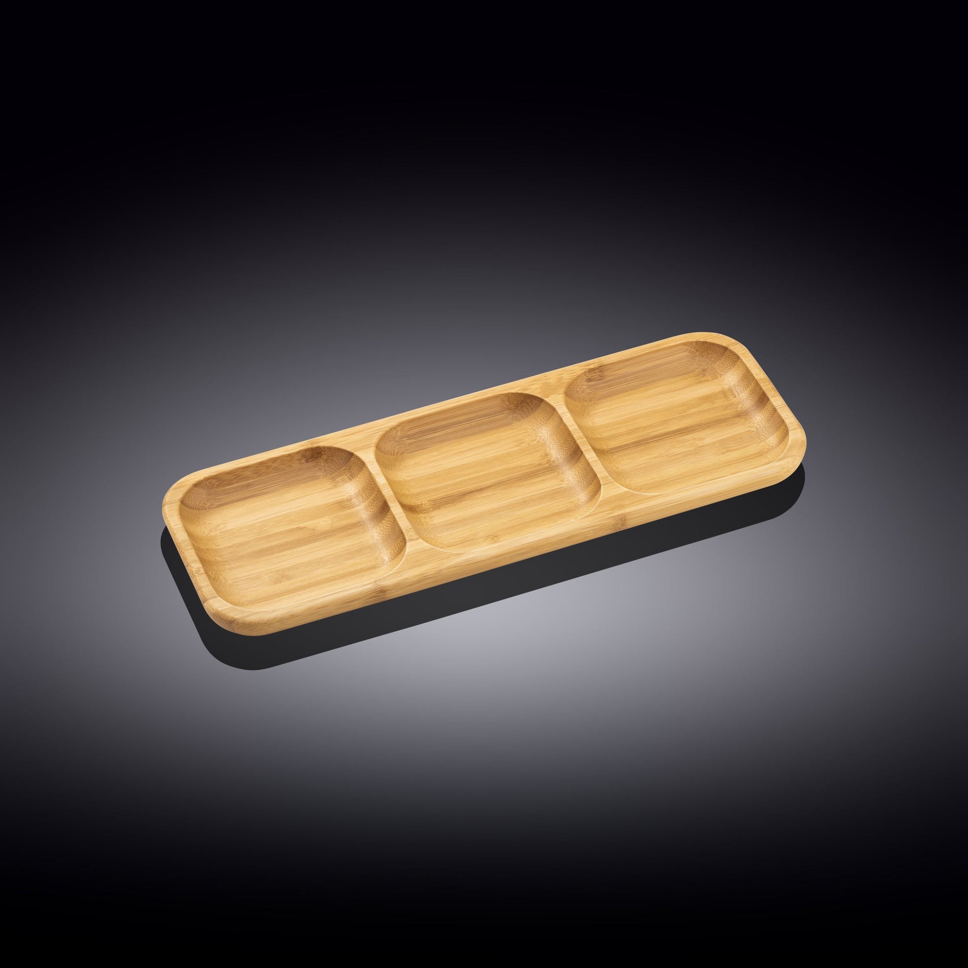 Bamboo Divided Dish 13" inch X 4.5" inch Bento box | 32.5 X 11.5 Cm-0