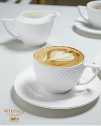 White 3 Oz | 90 Ml Coffee Cup & Saucer Set Of 6 In Gift Box-18