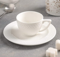 White 3 Oz | 90 Ml Coffee Cup & Saucer Set Of 6 In Gift Box-19