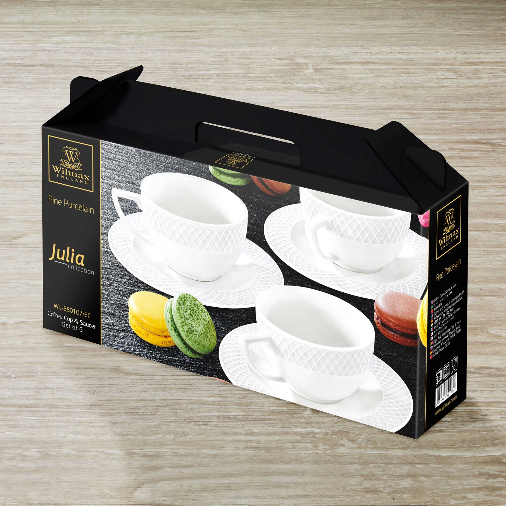 White 3 Oz | 90 Ml Coffee Cup & Saucer Set Of 6 In Gift Box-8