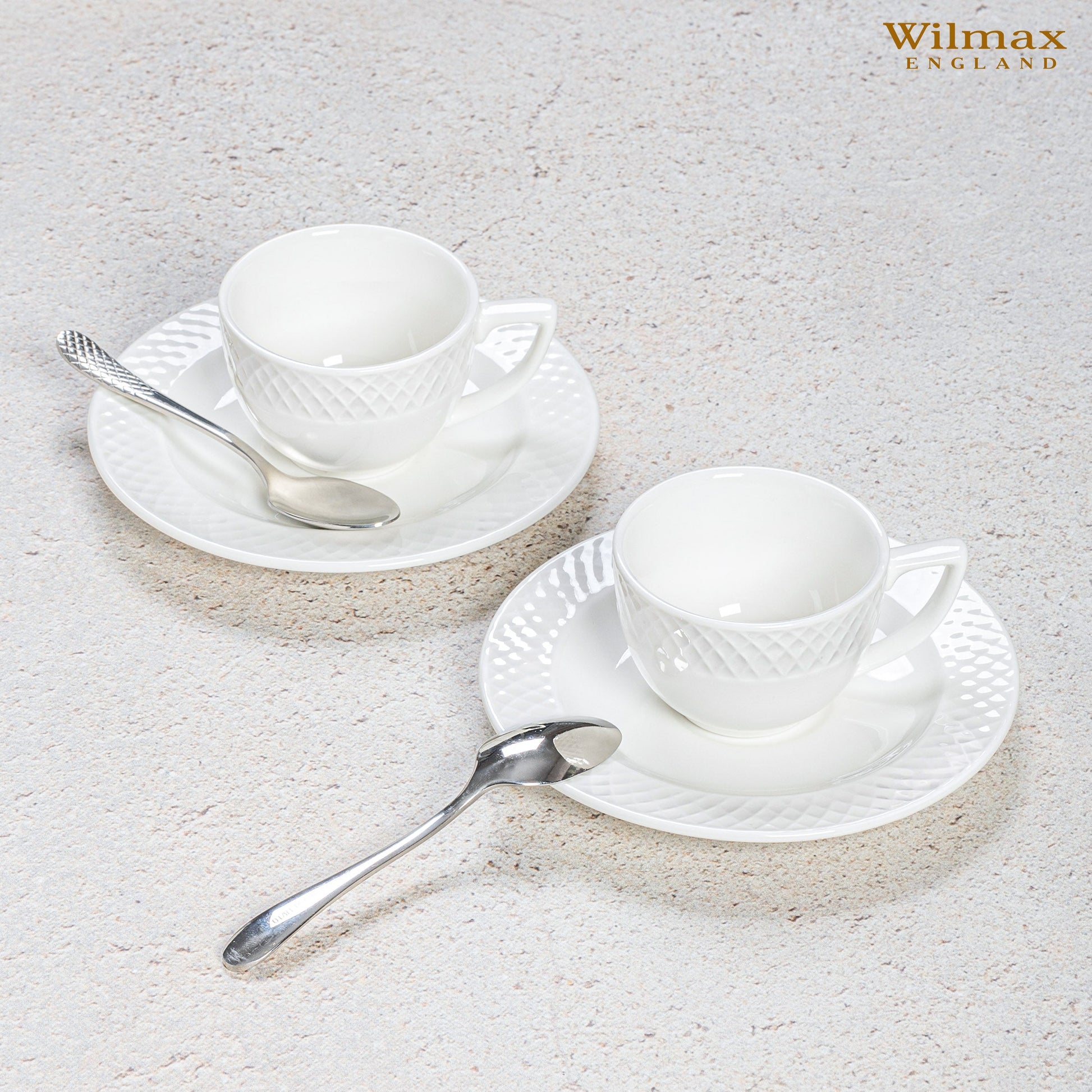 White 3 Oz | 90 Ml Coffee Cup & Saucer Set Of 6 In Gift Box-22