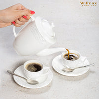 White 3 Oz | 90 Ml Coffee Cup & Saucer Set Of 6 In Gift Box-21