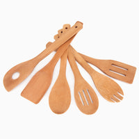 Wooden Kitchen Utensil Set of 6 | Bamboo Cooking Tools-0