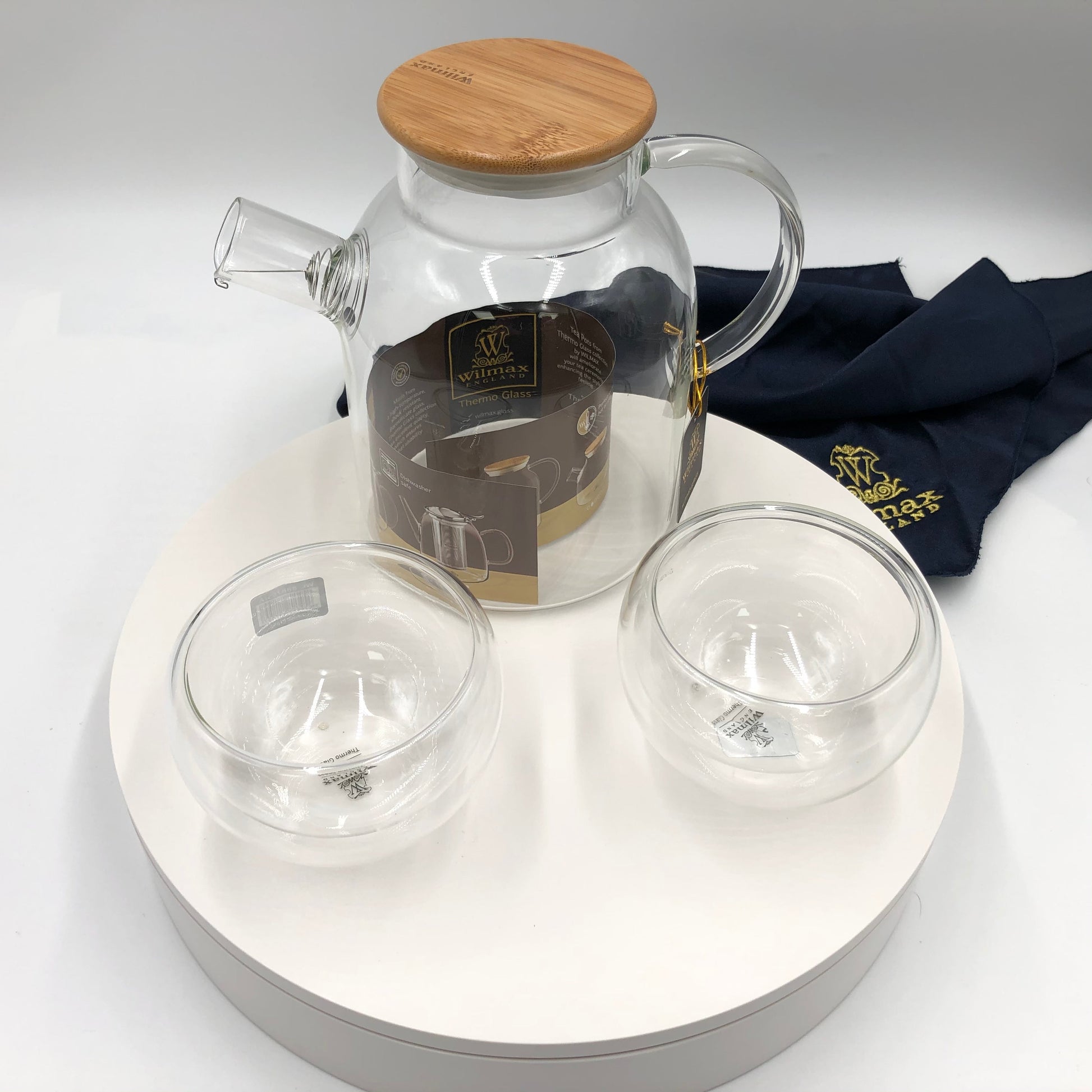 3 Piece Thermo Glass Asian Tea Entertaining Set For 2-1