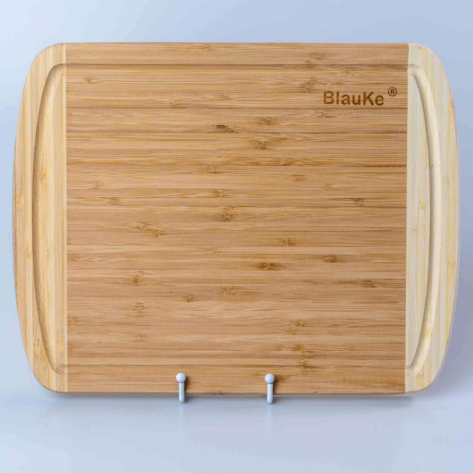 Large Wood Cutting Board for Kitchen 14x11 inch - Bamboo Chopping Board with Juice Groove - Wooden Serving Tray-10