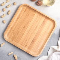Bamboo Square Plate 10" inch X 10" inch | For Appetizers / Barbecue-0