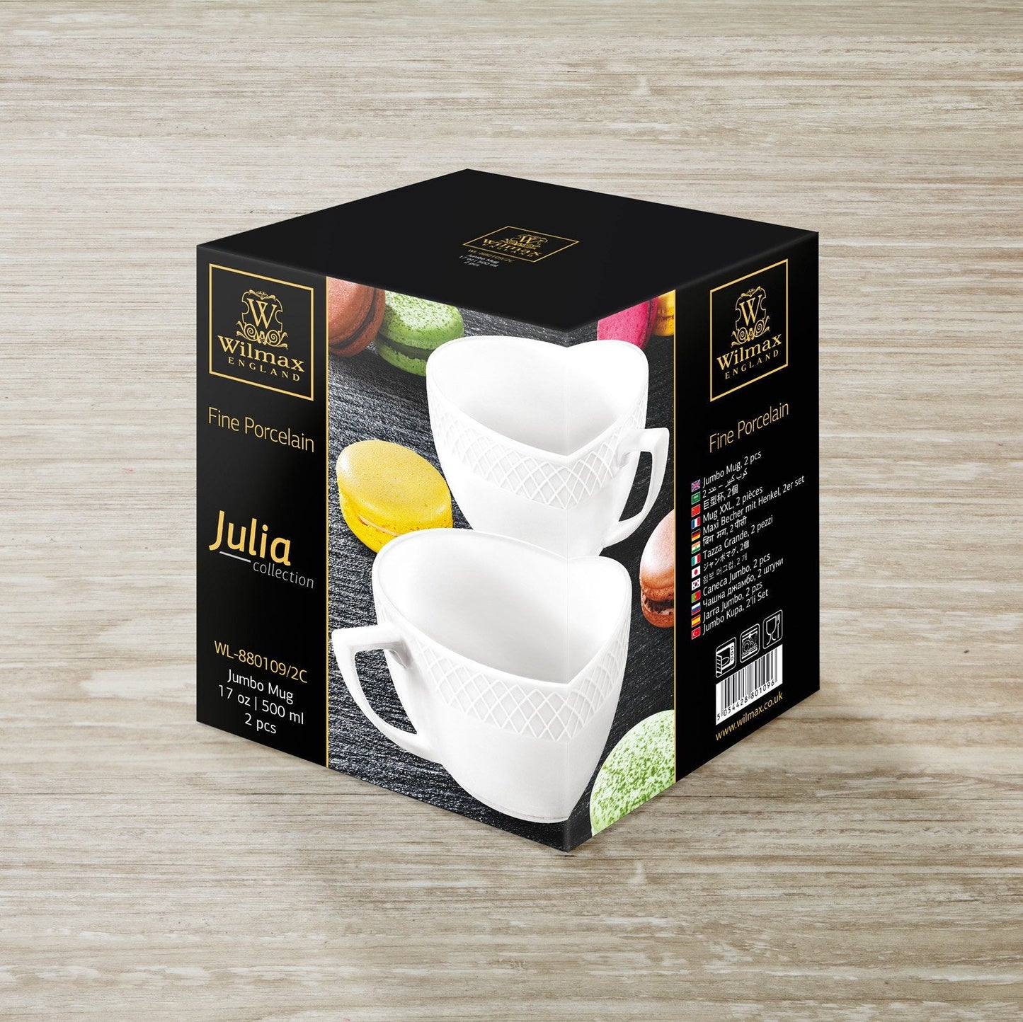 White Jumbo Coffee / Cappuccino Mug 17 Oz | 500 Ml Set Of 2 In Gift Box-0