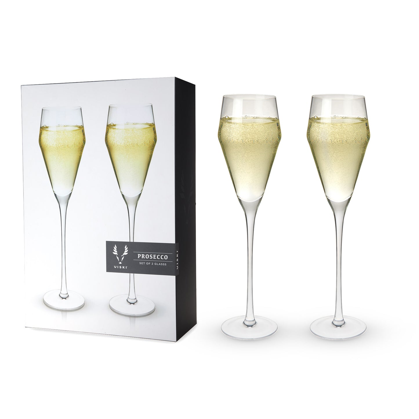 Angled Crystal Prosecco Glasses by Viski®-0