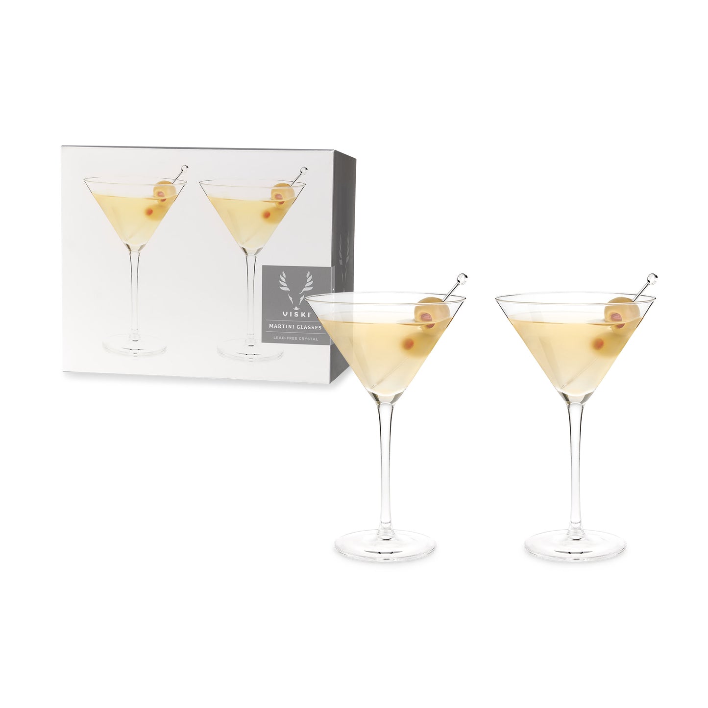 Stemmed Crystal Martini Glasses by Viski®-0