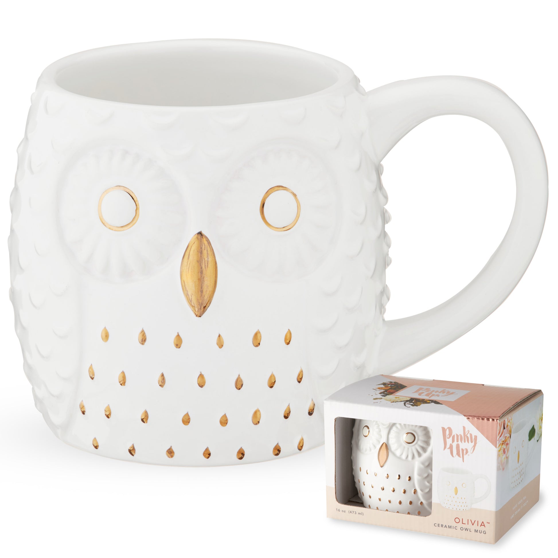 Olivia Ceramic Owl Mug by Pinky Up-0
